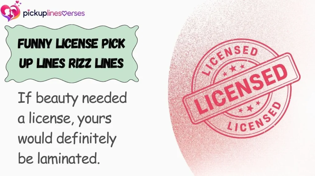Funny License Pick Up Lines Rizz Lines